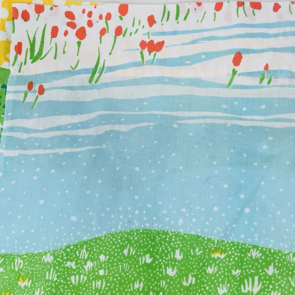 Martex Spring Valley Vintage Inger McCabe Elliot Full Queen Flat Sheet